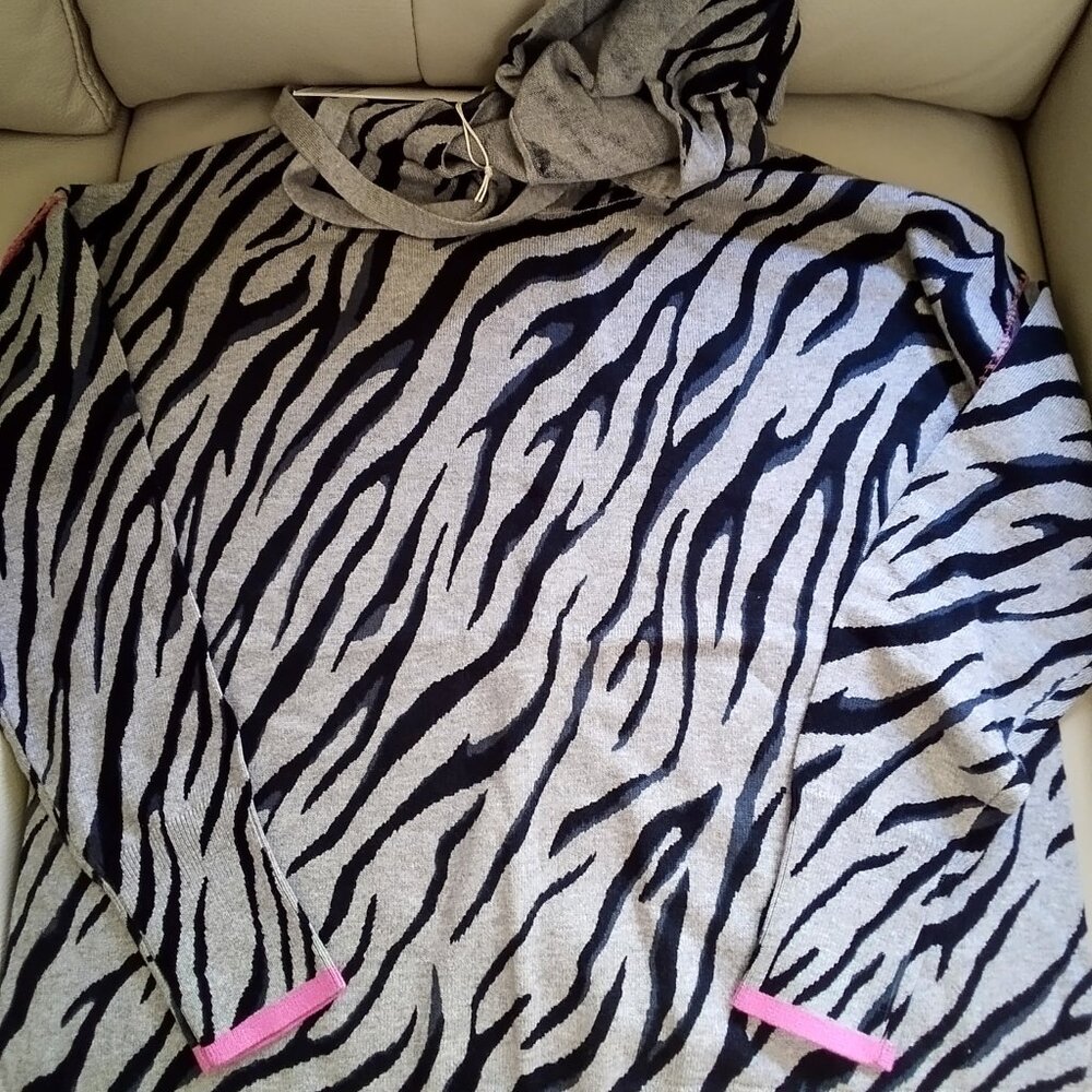 J Society Zebra Hoodie Sweater NWT
